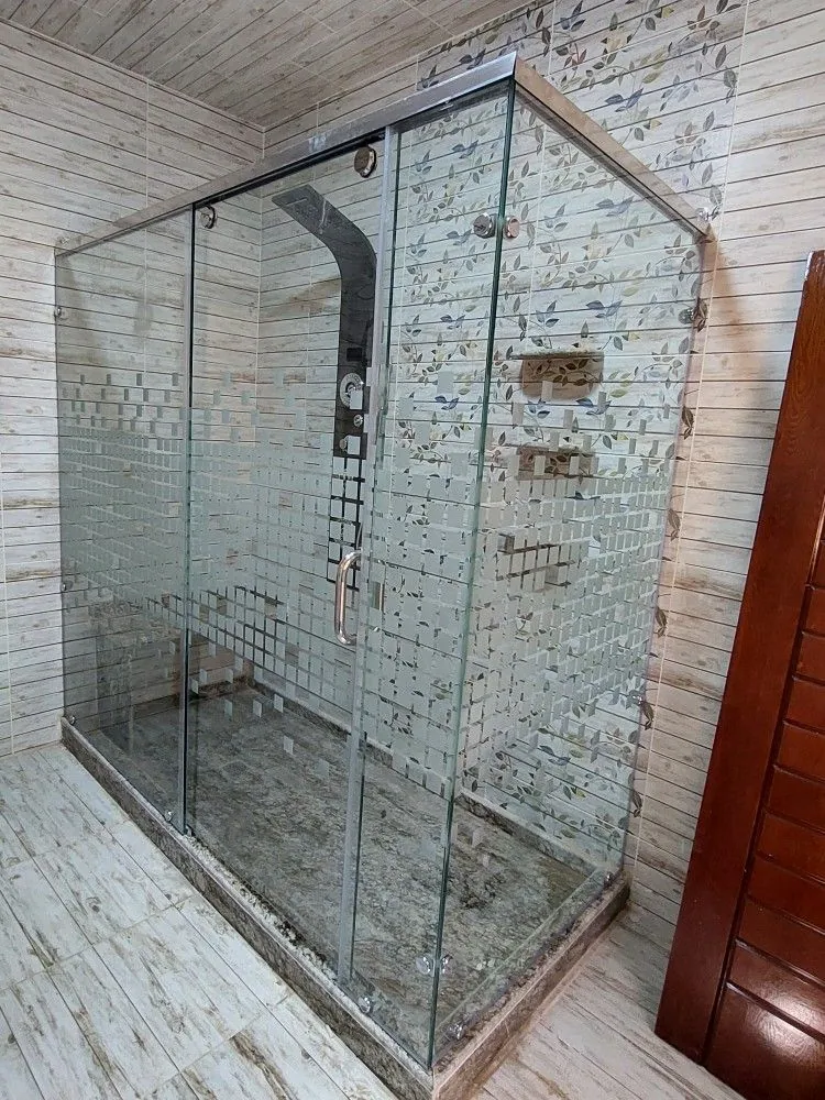 باب شور زجاج سيكوريت فريم ليس منزلق بقضيب ستانلس علوي — بلوكريست مصر